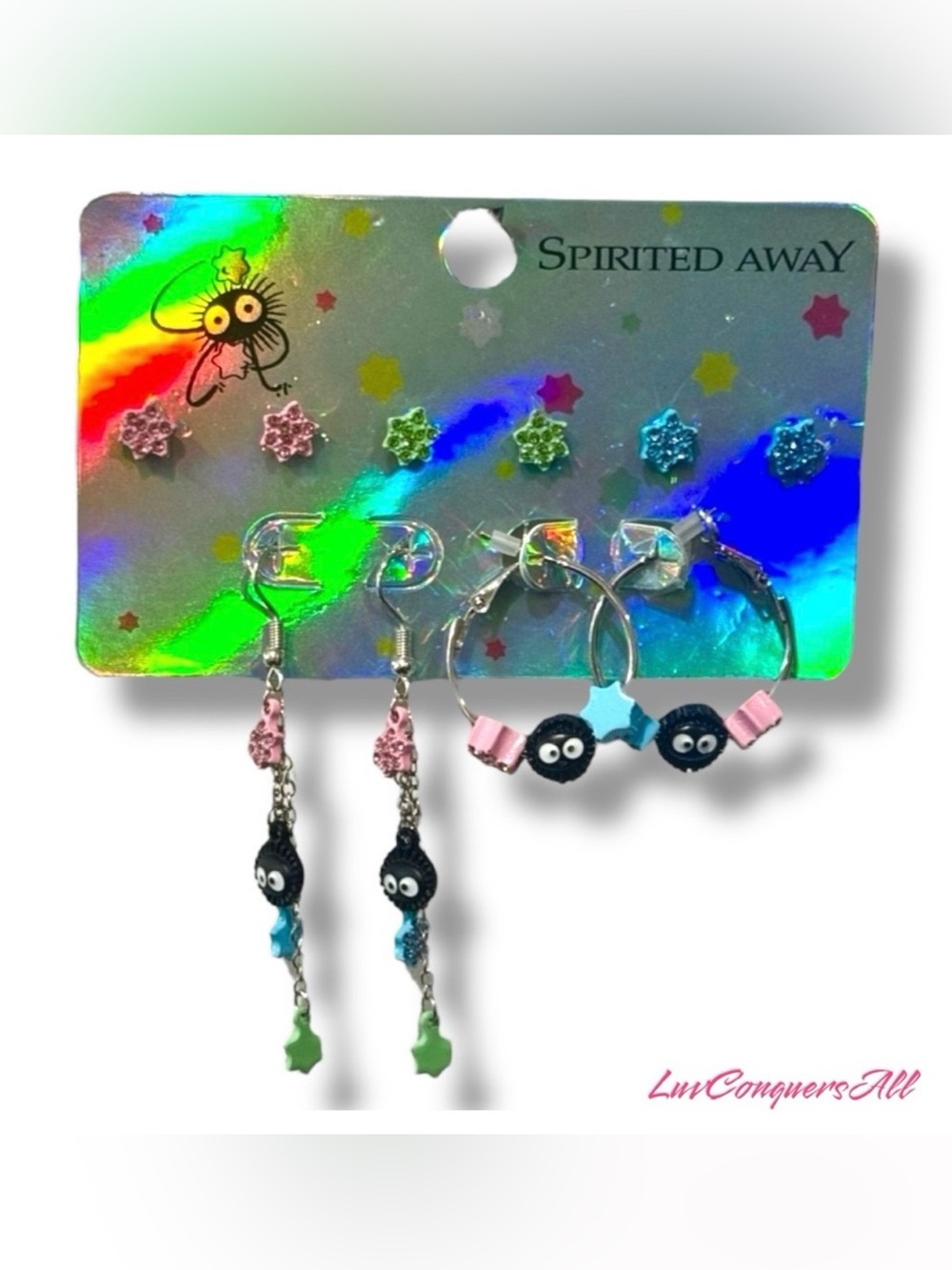 Studio Ghibli Spirited Away Soot Sprite Star Candy Earring Set